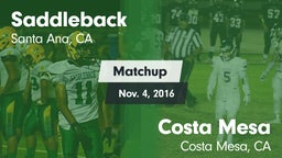 Matchup: Saddleback vs. Costa Mesa  2016