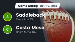 Recap: Saddleback  vs. Costa Mesa  2018