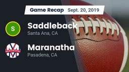 Recap: Saddleback  vs. Maranatha  2019