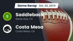 Recap: Saddleback  vs. Costa Mesa  2019