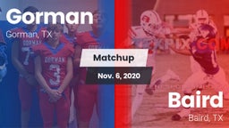 Matchup: Gorman vs. Baird  2020