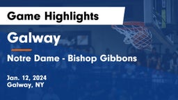 Galway  vs Notre Dame - Bishop Gibbons  Game Highlights - Jan. 12, 2024