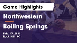 Northwestern  vs Boiling Springs  Game Highlights - Feb. 13, 2019