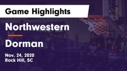 Northwestern  vs Dorman  Game Highlights - Nov. 24, 2020