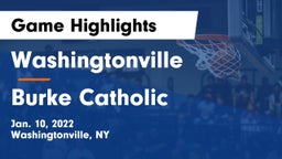 Washingtonville  vs Burke Catholic  Game Highlights - Jan. 10, 2022