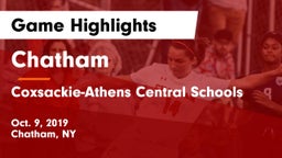 Chatham  vs Coxsackie-Athens Central Schools Game Highlights - Oct. 9, 2019