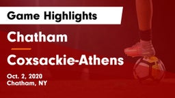 Chatham  vs Coxsackie-Athens Game Highlights - Oct. 2, 2020