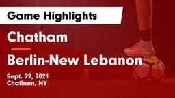 Chatham  vs Berlin-New Lebanon Game Highlights - Sept. 29, 2021