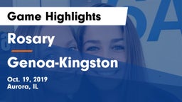 Rosary  vs Genoa-Kingston  Game Highlights - Oct. 19, 2019