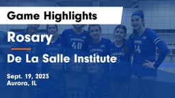 Rosary  vs De La Salle Institute Game Highlights - Sept. 19, 2023