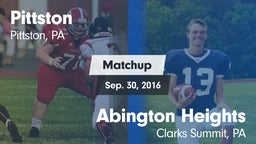 Matchup: Pittston vs. Abington Heights  2016