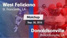 Matchup: West Feliciana vs. Donaldsonville  2016