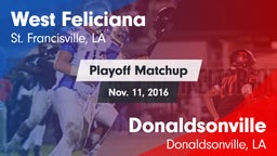 Matchup: West Feliciana vs. Donaldsonville  2016