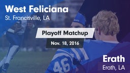 Matchup: West Feliciana vs. Erath  2016