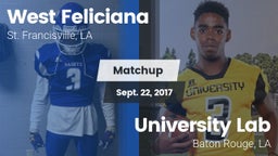 Matchup: West Feliciana vs. University Lab  2017