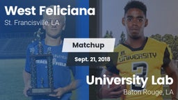 Matchup: West Feliciana vs. University Lab  2018