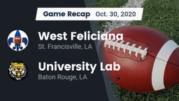 Recap: West Feliciana  vs. University Lab  2020