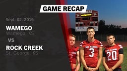 Recap: Wamego  vs. Rock Creek  2016