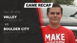 Recap: Valley  vs. Boulder City  2016
