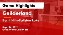 Guilderland  vs Burnt Hills-Ballston Lake  Game Highlights - Sept. 24, 2019