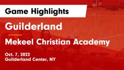 Guilderland  vs Mekeel Christian Academy Game Highlights - Oct. 7, 2022