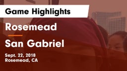 Rosemead  vs San Gabriel  Game Highlights - Sept. 22, 2018