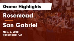 Rosemead  vs San Gabriel  Game Highlights - Nov. 3, 2018