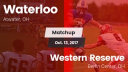 Matchup: Waterloo vs. Western Reserve  2017