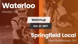 Matchup: Waterloo vs. Springfield Local  2017