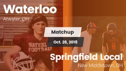 Matchup: Waterloo vs. Springfield Local  2018