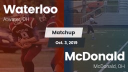 Matchup: Waterloo vs. McDonald  2019