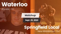 Matchup: Waterloo vs. Springfield Local  2020