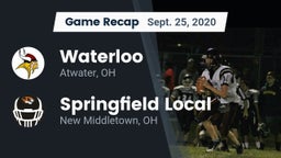 Recap: Waterloo  vs. Springfield Local  2020