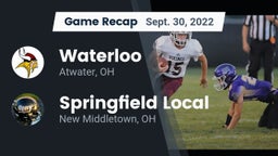 Recap: Waterloo  vs. Springfield Local  2022