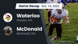 Recap: Waterloo  vs. McDonald  2022