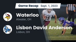 Recap: Waterloo  vs. Lisbon David Anderson  2023