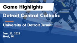 Detroit Central Catholic  vs University of Detroit Jesuit  Game Highlights - Jan. 22, 2022