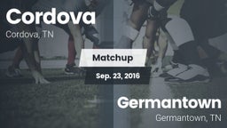 Matchup: Cordova vs. Germantown  2016