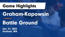 Graham-Kapowsin  vs Battle Ground  Game Highlights - Jan. 21, 2023