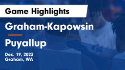 Graham-Kapowsin  vs Puyallup  Game Highlights - Dec. 19, 2023