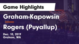 Graham-Kapowsin  vs Rogers  (Puyallup) Game Highlights - Dec. 10, 2019