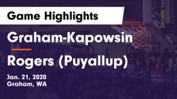 Graham-Kapowsin  vs Rogers  (Puyallup) Game Highlights - Jan. 21, 2020
