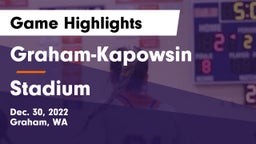 Graham-Kapowsin  vs Stadium  Game Highlights - Dec. 30, 2022