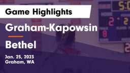 Graham-Kapowsin  vs Bethel  Game Highlights - Jan. 25, 2023