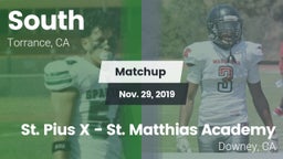 Matchup: South vs. St. Pius X - St. Matthias Academy 2019