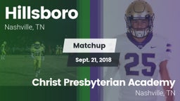 Matchup: Hillsboro vs. Christ Presbyterian Academy 2018