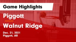 Piggott  vs Walnut Ridge  Game Highlights - Dec. 21, 2021