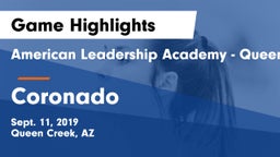 American Leadership Academy - Queen Creek vs Coronado  Game Highlights - Sept. 11, 2019