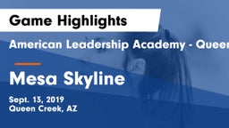 American Leadership Academy - Queen Creek vs Mesa Skyline Game Highlights - Sept. 13, 2019