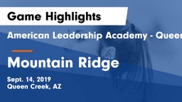 American Leadership Academy - Queen Creek vs Mountain Ridge Game Highlights - Sept. 14, 2019